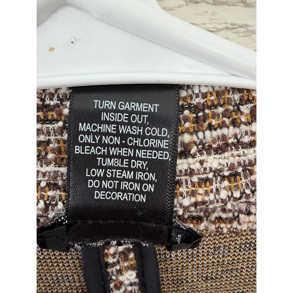 SOHO Tweed Blazer Jacket Women Size M | Brown Textured | Business Casual - Picture 6 of 8